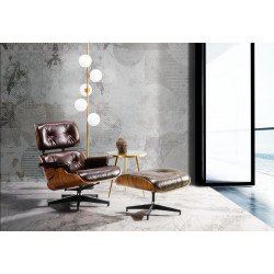 Sillón giratorio con reposapiés