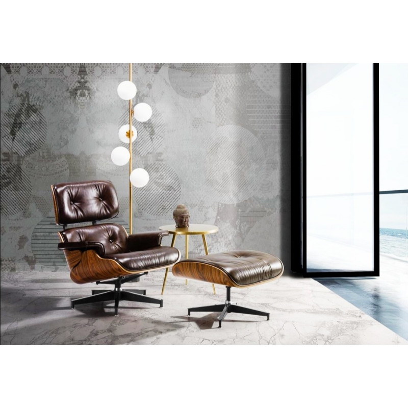 Sillón giratorio con reposapiés